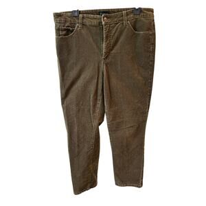 Woman’s size 12p, corduroy chocolate brown pants- Talbots, narrow ribbed.